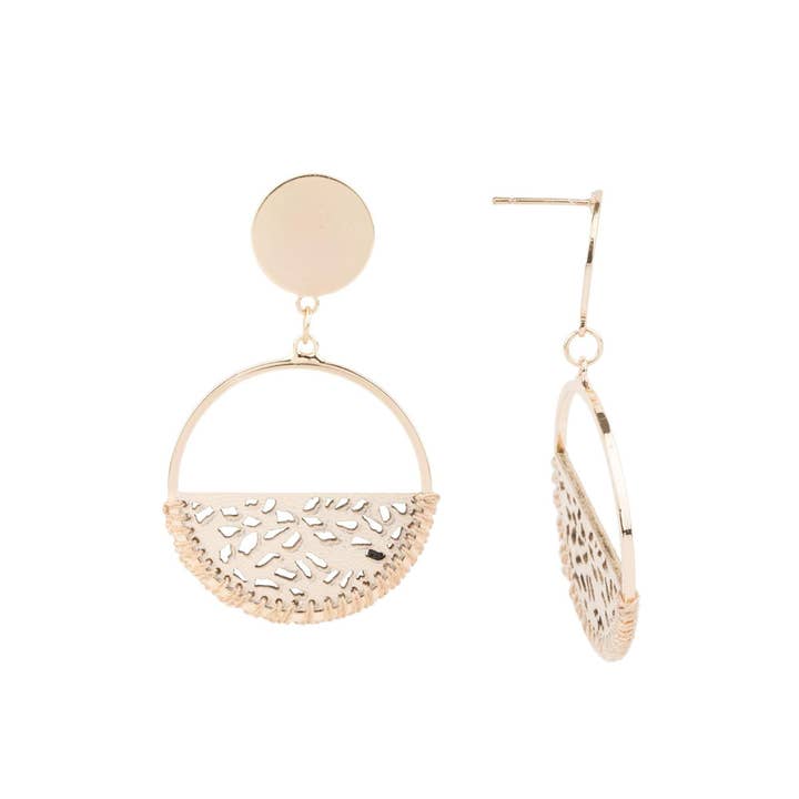 SAACHI - Wholesale Dangle Earrings - Sweet Caroline Leather Hoop Earring4