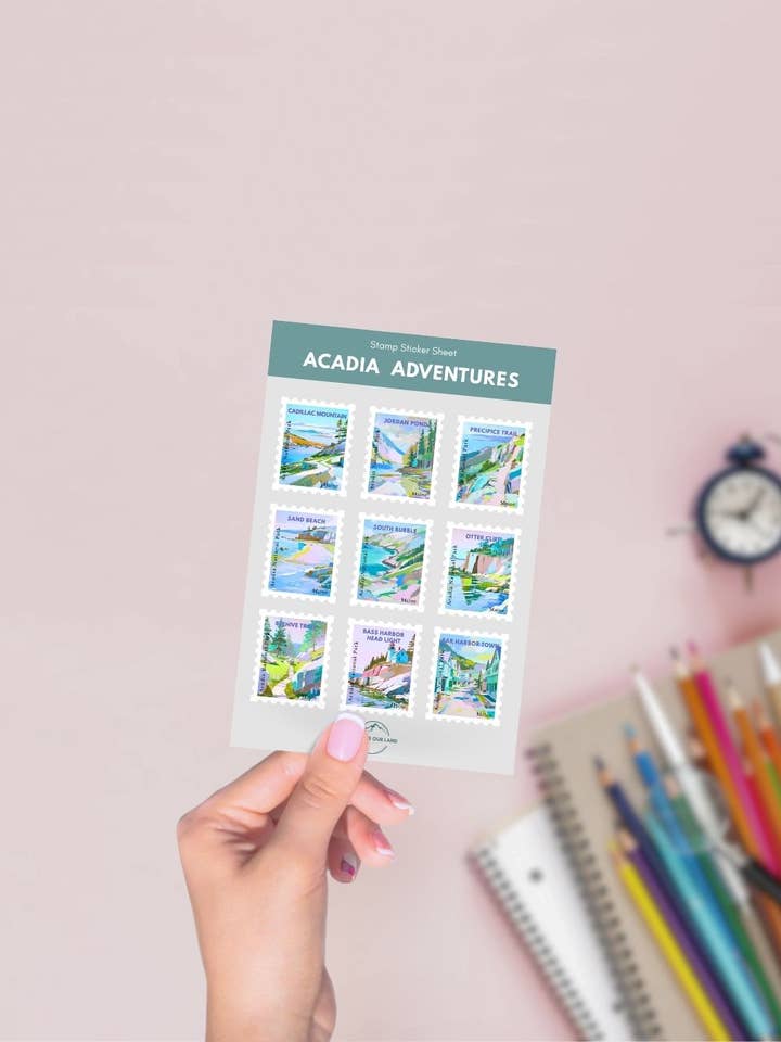 Acadia National Park Sticker Sheet for wholesale by Across Our Land