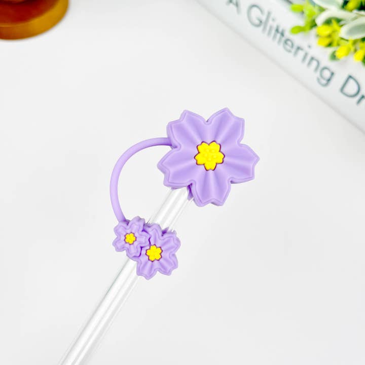 SoapElenGlen - Wholesale Drinking Straw - Flower Straw Cover,Food Grade Silicone Straw Toppers