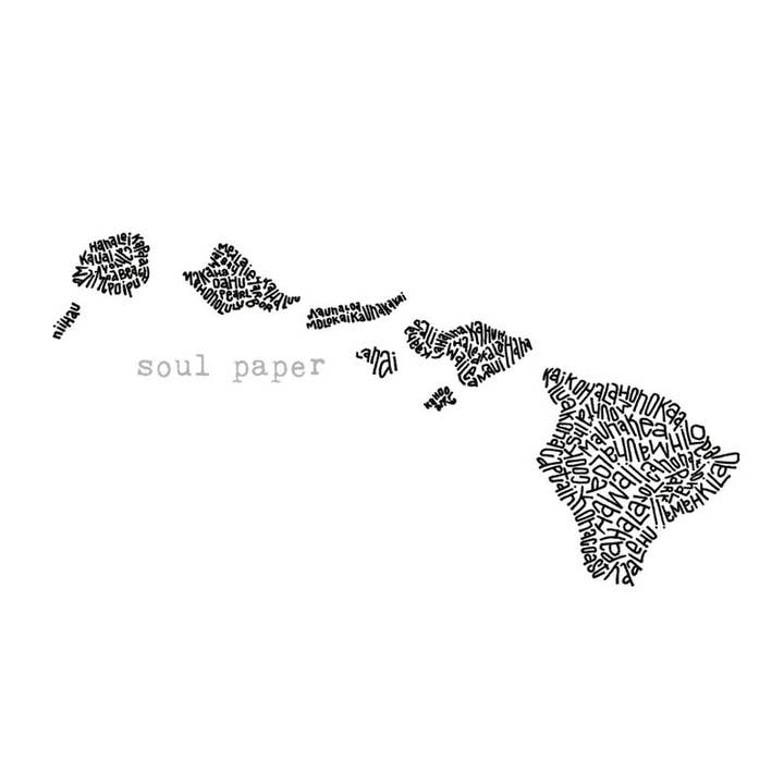 Mappa Hawaii per la vendita all'ingrosso da parte di Soul Paper