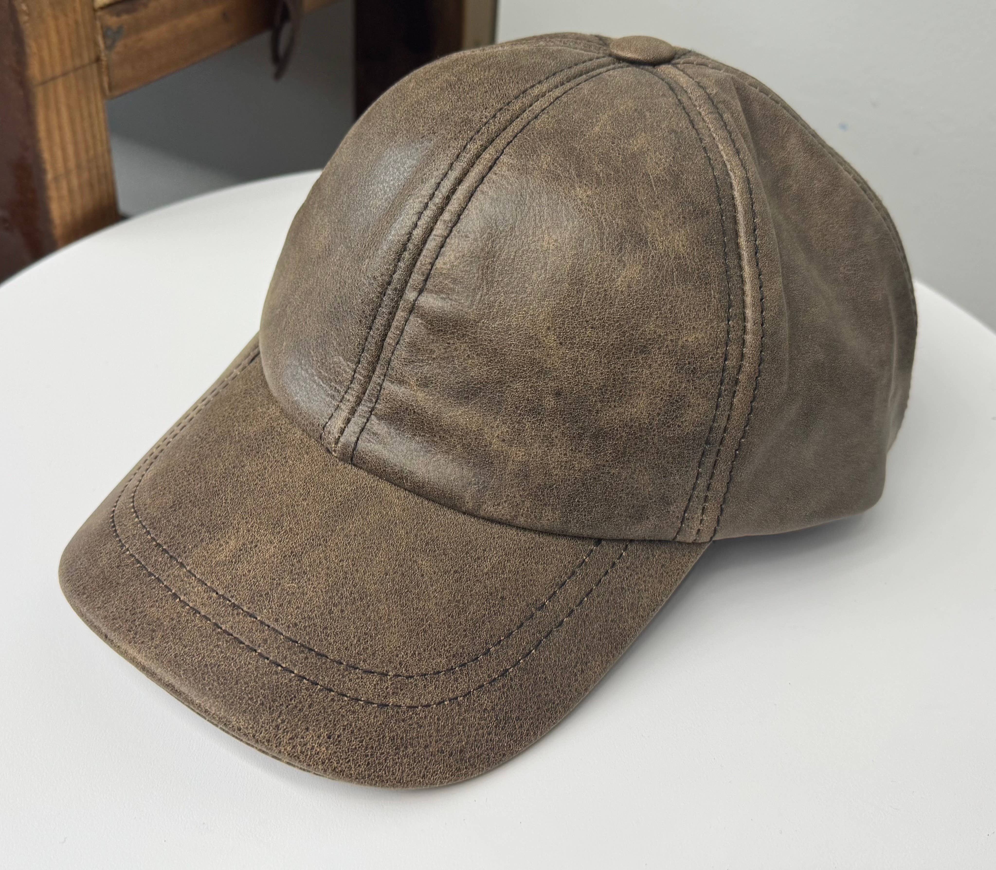 Lesa collection inc - Wholesale Baseball Cap - Unisex - Genuine Cowhide Br Leather Baseball Cap, Adjustable  Unisex 5