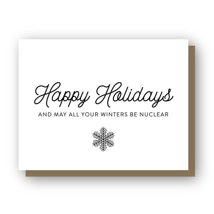 Fijne feestdagen en mogen al je winters nucleair zijn voor wholesale door Wishbone Letterpress