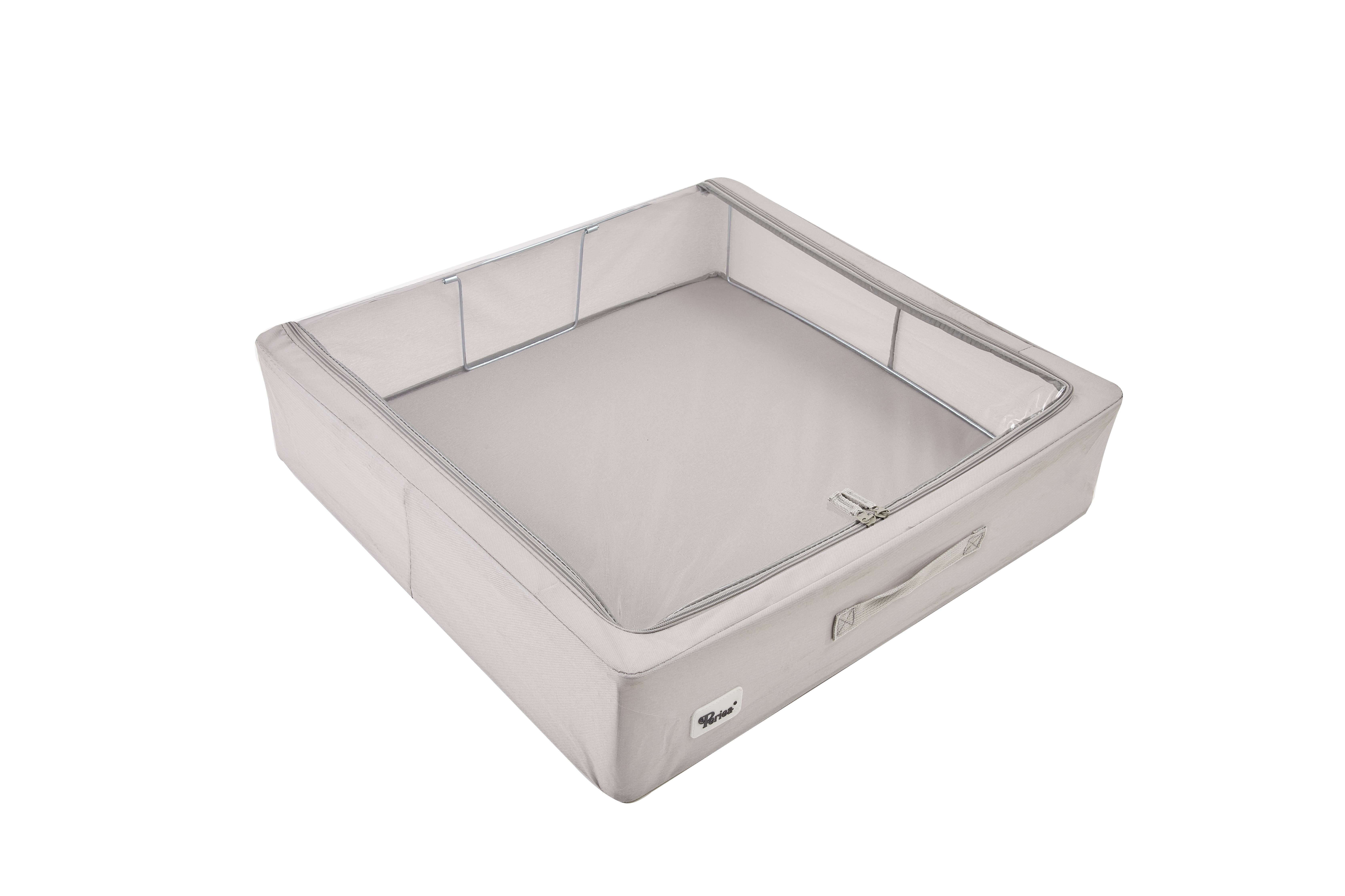 Periea - Vente Bacs de rangement - Boîte de rangement pliante fine Periea pour dessous de lit avec couvercle transparent à fermeture éclair1