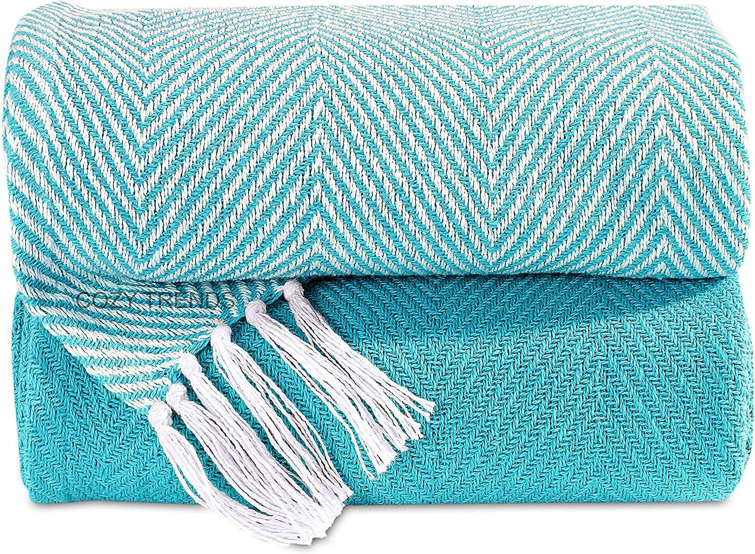 COZY HOMES COLLECTION - Wholesale Throw Blanket - Handwoven Cotton All Season Throw Blankets Chevron Set of 21