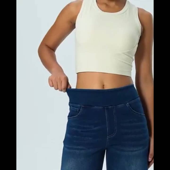 ElevateWell - Vendita all'ingrosso Jeans - Donna - Pantaloni della tuta in denim a gamba larga con tasca6