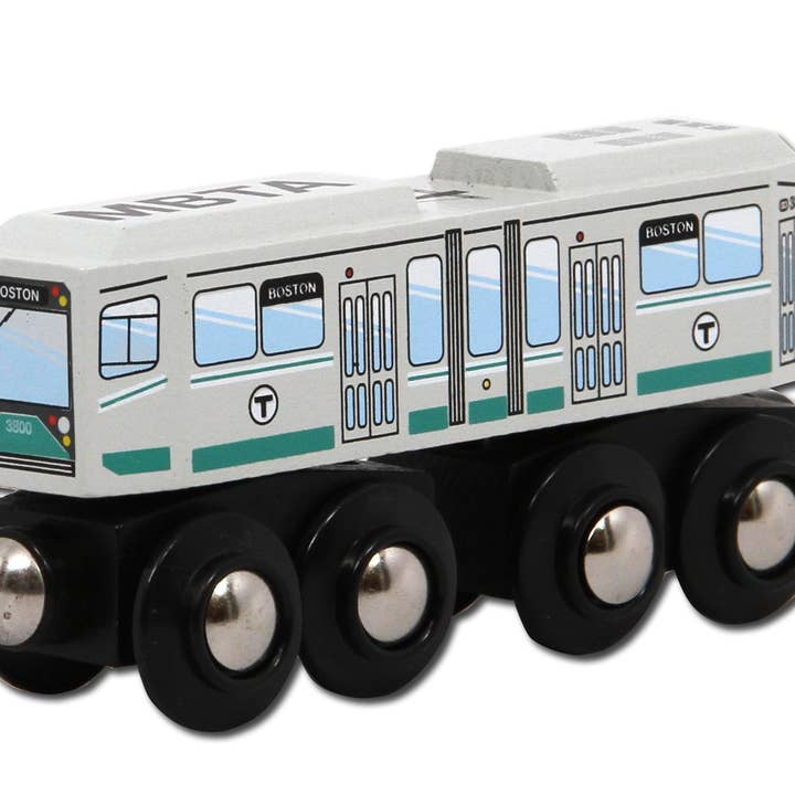 Boston MBTA Green Line Wooden Toy Train (Type 8 LRV) for wholesale by MBTAgifts