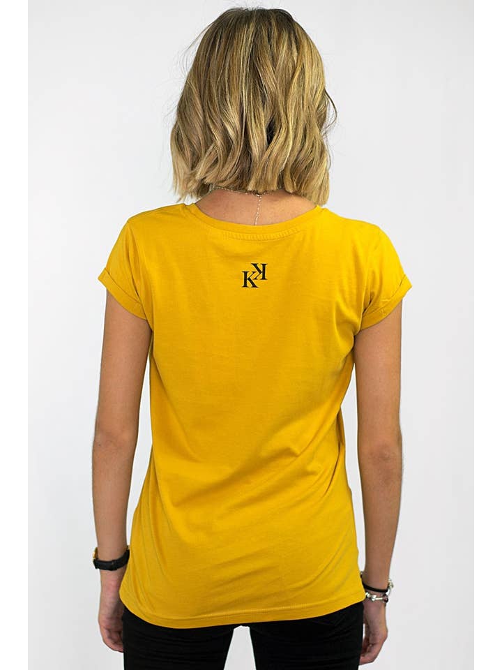 Kalyca - Venta al por mayor Camiseta serigrafiada - Mujer - Camiseta amarilla de algodón orgánico Mileg1