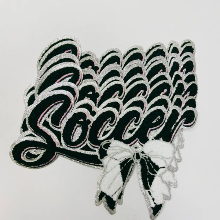 TEELUX - Wholesale Patch - Soccer with Bow - Chenille Patch2