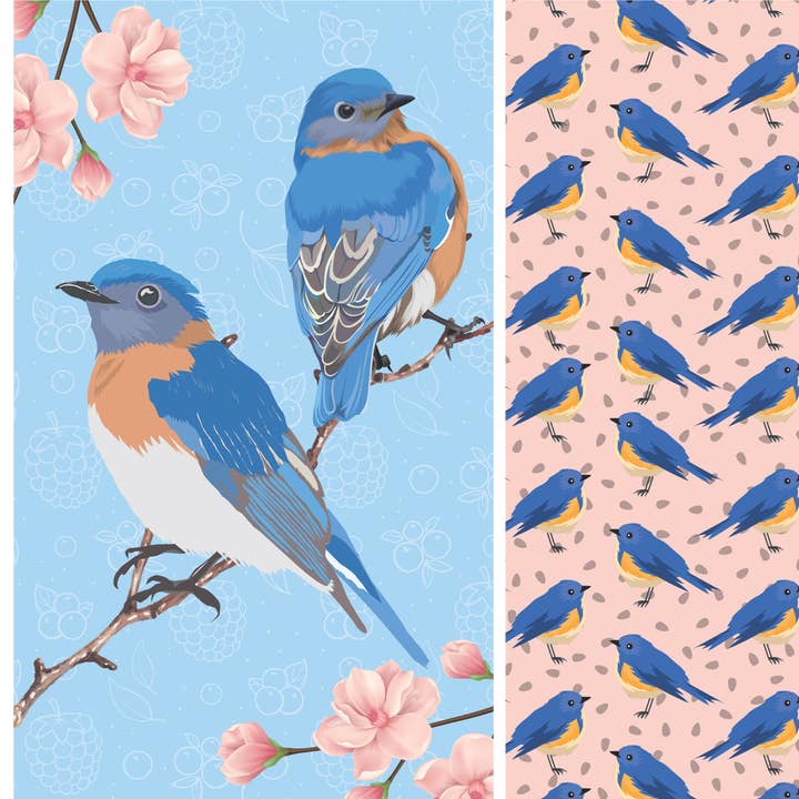 Blue Bird - Dual Sided Tea Towel - Kitchen & Hand Towel for wholesale by Buzzee