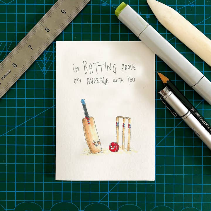 Well Drawn - Wholesale Love Card - I'm Batting above My Average With You1