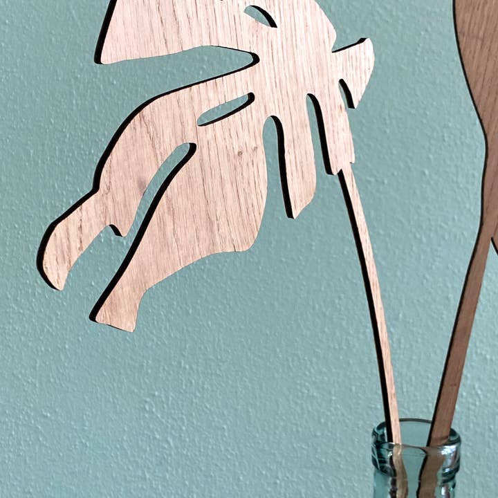 wood sensation - Wholesale Decorative Tabletop Object - Monstera blad van hout versie D3