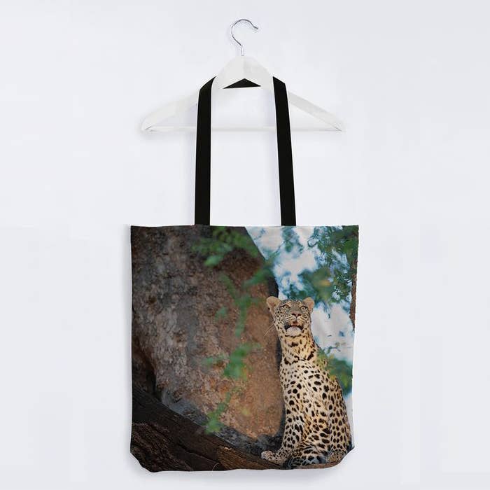 Tree Leopard Tote Bag for wholesale by Mac & Bean Designs