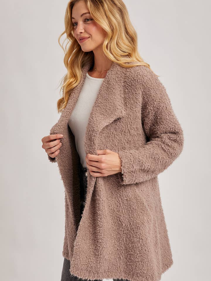 Bluivy - Wholesale Cardigan - Women's - SOFT FUZZY DRAPE FRONT CARDIGAN14