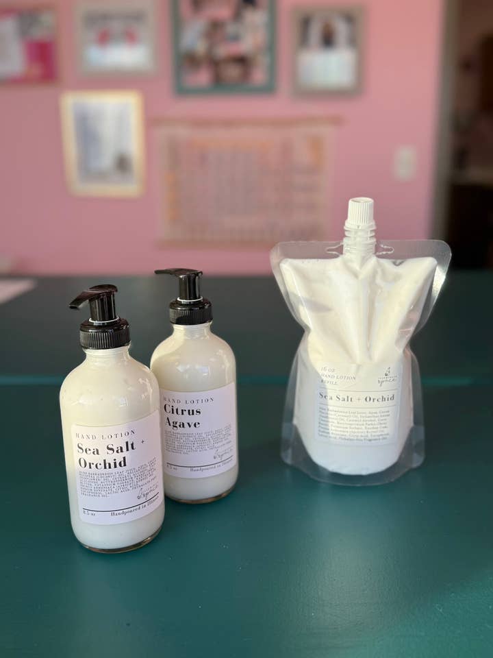 Hand Lotion | 8.5oz Glass Pump Bottle | Lightweight for wholesale by Illuminate Space