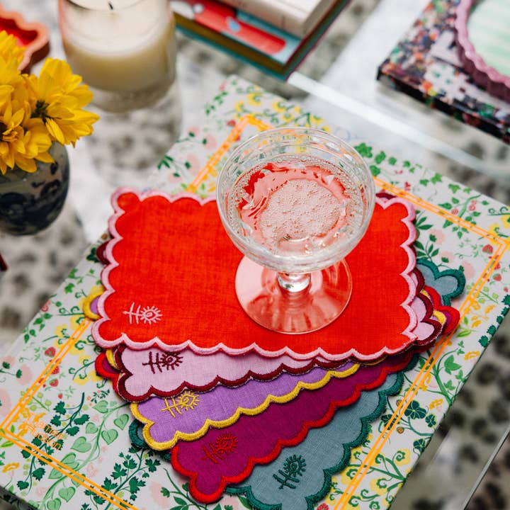 Furbish Studio - Wholesale Dinner & Cloth Napkin - Icon Linen Cocktail Napkins S/6 - Kaleidoscope1