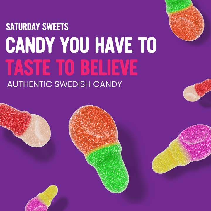 Saturday Sweets - Venta al por mayor Gominolas - Caramelos suecos veganos Better-For-You Mini Dummies (12 bolsas)