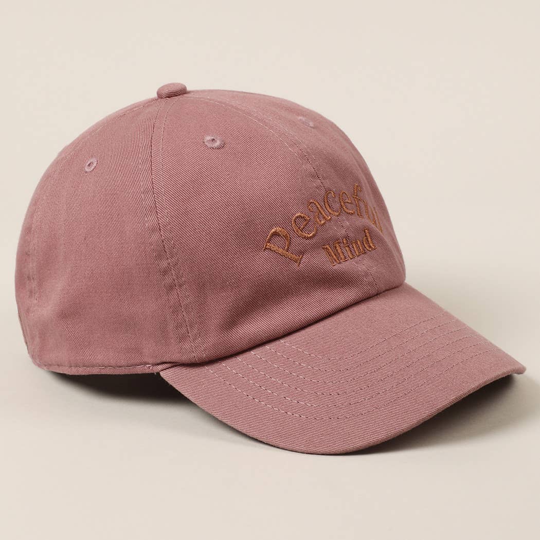 Fashion City – Engroshandel Baseballkasket - Unisex – Broderet baseballkasket med teksten "Peaceful Mind"15