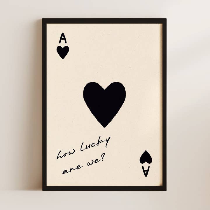 How Lucky Are We Print In Black for wholesale by Alluvion