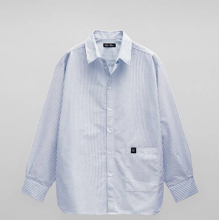 Relaxed stripes shirt (blue) — Cotton for wholesale by wetheknot