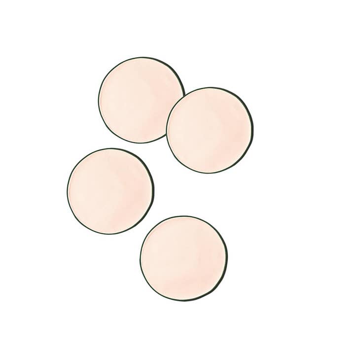 Coton Colors - Wholesale Placemat - Blush and Pine Color Block Round Placemat Set of 4