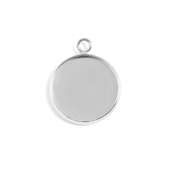 WJW - Wholesale Individual Charm/Pendant - Stainless Steel PVD Cabochon Bezel 10 Pack / ENC0020