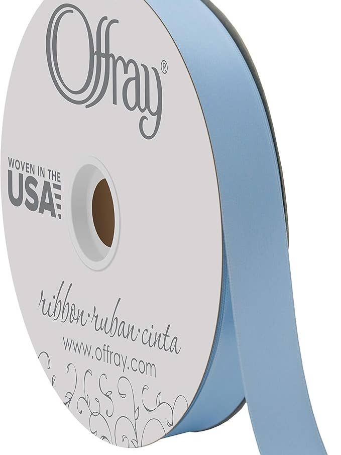 Double-Face Satin Light Blue 7/8" x 100 Yards for wholesale by Berwick Offray Ribbon