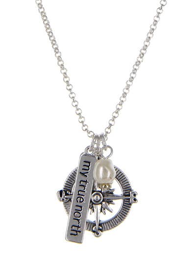 0011 PREMIERE - Wholesale Pendant/Charm Necklace - FR2472 MY TRUE NORTH_Pearl Compass My True North Necklace1
