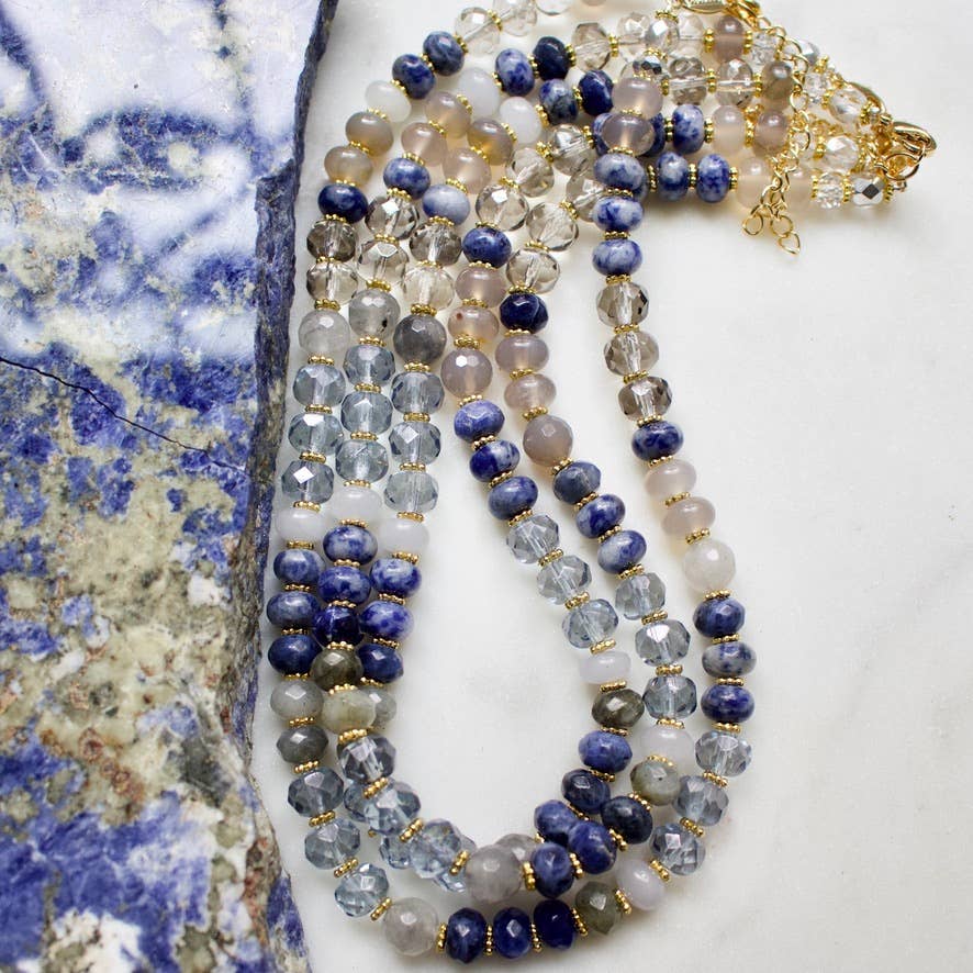 a.v. max – Colar com missangas/pérolas por atacado – Colar Gemma Medium Rondelle|16 Combinações de Pedras31