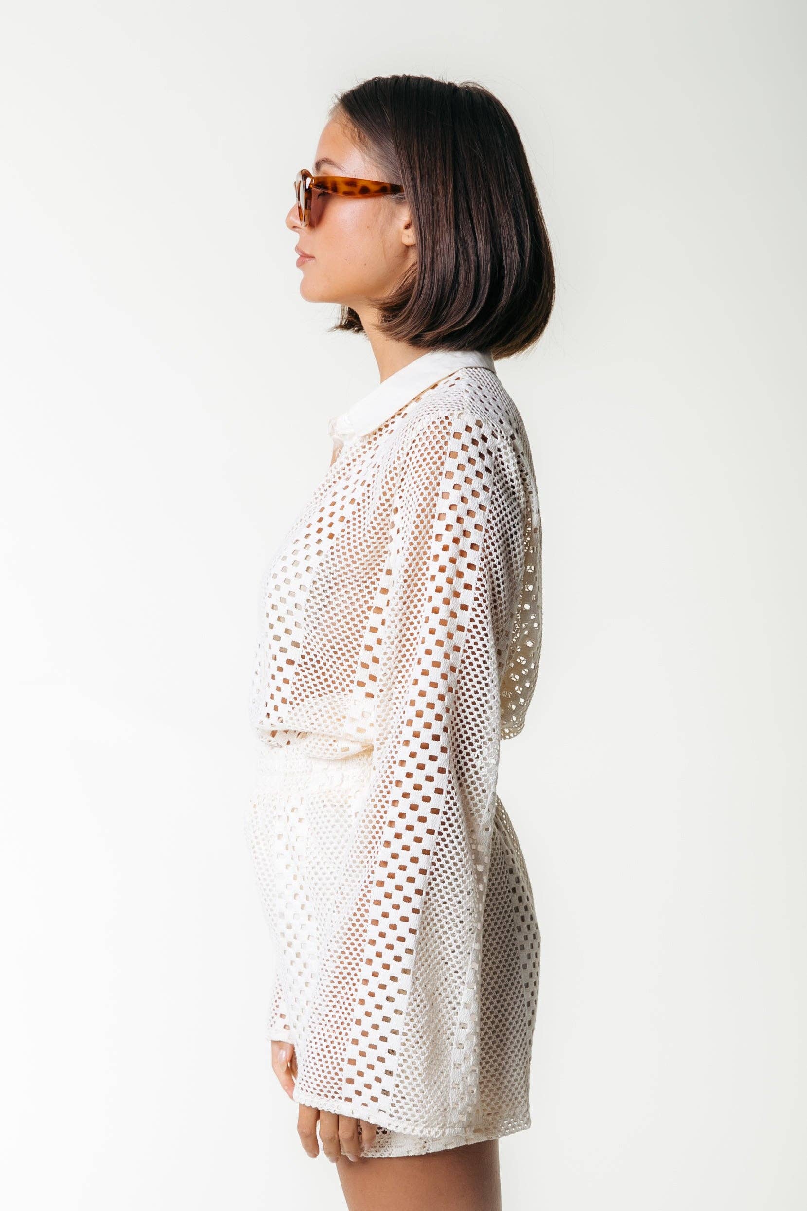 Blanc cassé Short en crochet Nolita | Blanc cassé en vente sur Faire1