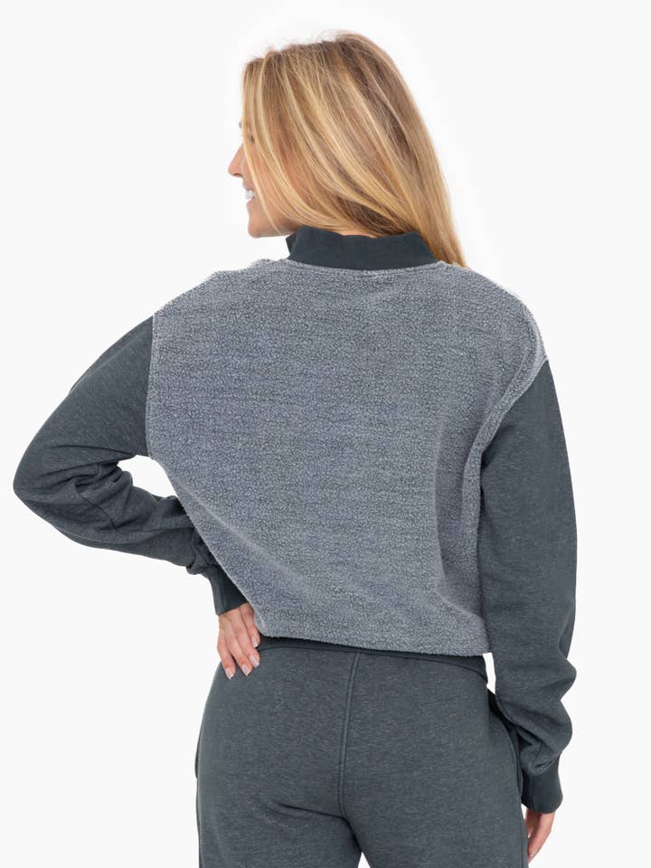 Mono B - Wholesale Sweatshirt - Women's - Vintage Fleece Half Zip Pullover