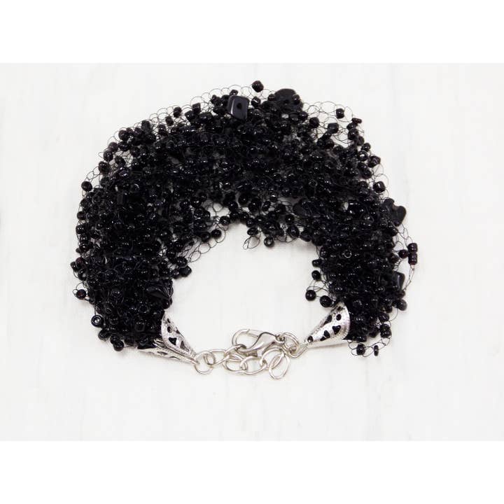 Braccialetti multistrato in agata nera con perline per donna Eleganza alla moda maggio regalo di compleanno Boho Boho Bohemian per la vendita all'ingrosso da parte di Ninolia