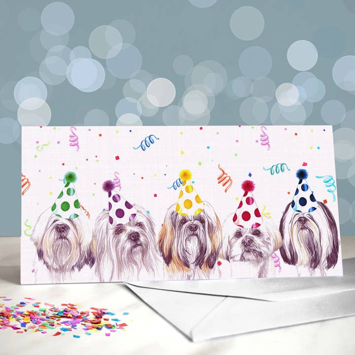 Cartões de Aniversário de Cão Lhasa Aso - Blank - Escolha de Designs por atacado de Amber Marie Studio