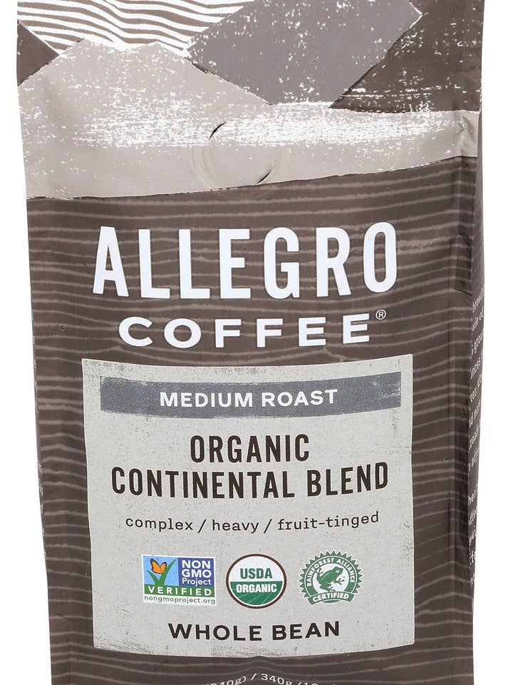 Organic Continental Blend Coffee - Whole Bean for wholesale by Allegro Coffee