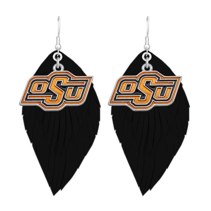 Oklahoma State Cowboys Iridescent Logo Boho Babe Earrings for wholesale by From The Heart