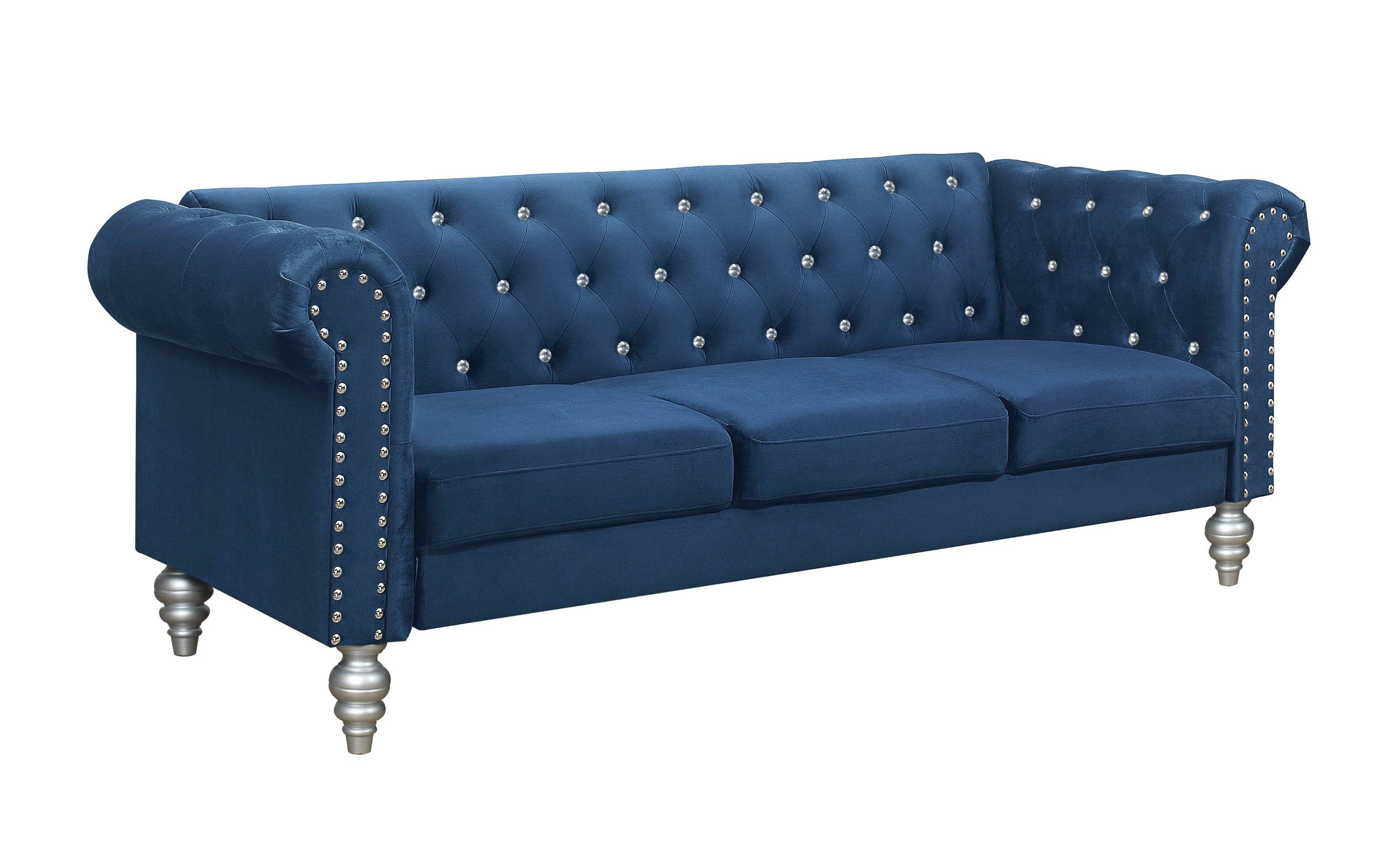 Home Design - Wholesale Sofa - Emma Velvet Rolled Arm Chesterfield Sofa7