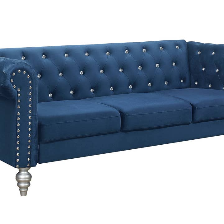 Home Design - Wholesale Sofa - Emma Velvet Rolled Arm Chesterfield Sofa7