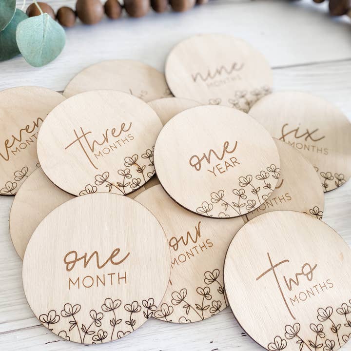 Signes d'étape mensuelle pour bébé Motif trèfle pour la vente par Dandelion Lane