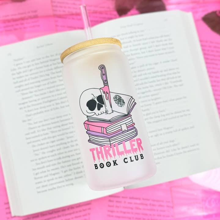 The Swoon Room - Wholesale Drinking glass/cup - Thriller Book Club 16oz Frosted Glass Cup2