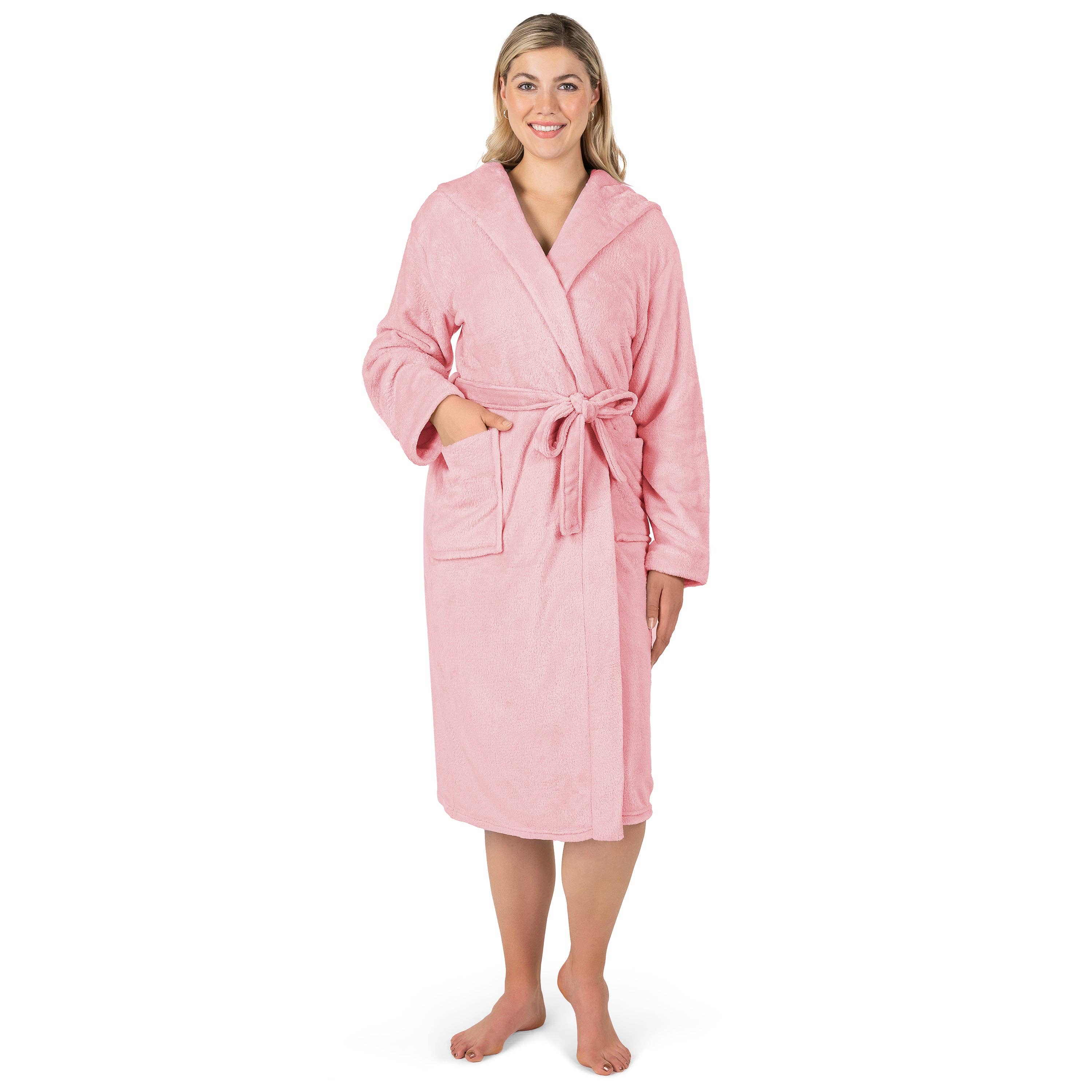 Pavilia - Wholesale Robe - Women's - Women's Classic Fleece Robe with Hood8