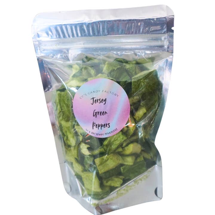 Vriesdroogde Jersey Groene Paprika's | Vriesdroogde Fruit en Groenten voor wholesale door CC’s Candy Factory