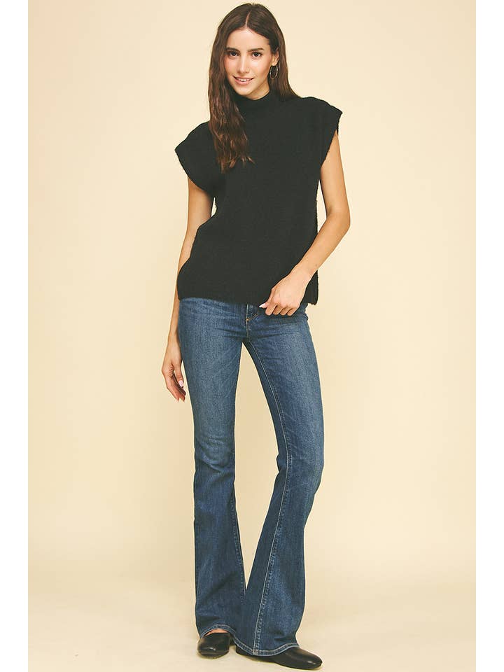 PINCH - Wholesale Knit Sweater - Women's - TURTLE NECK CAP SLEEVE SWEATER - 6334W11