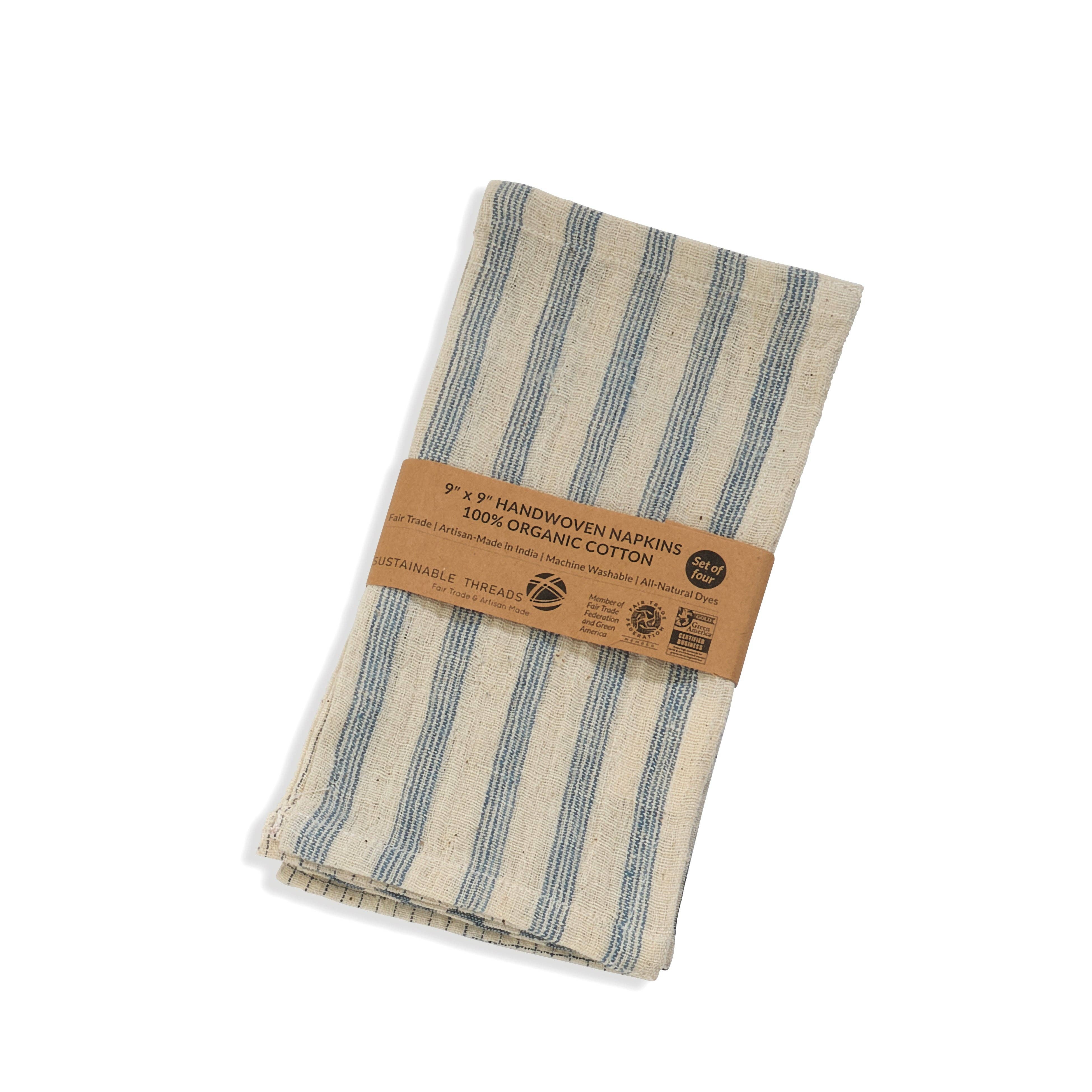 Sustainable Threads - Wholesale Dinner & Cloth Napkin - Organic Cotton Napkins | Handwoven | Melange Blue | Set of 41