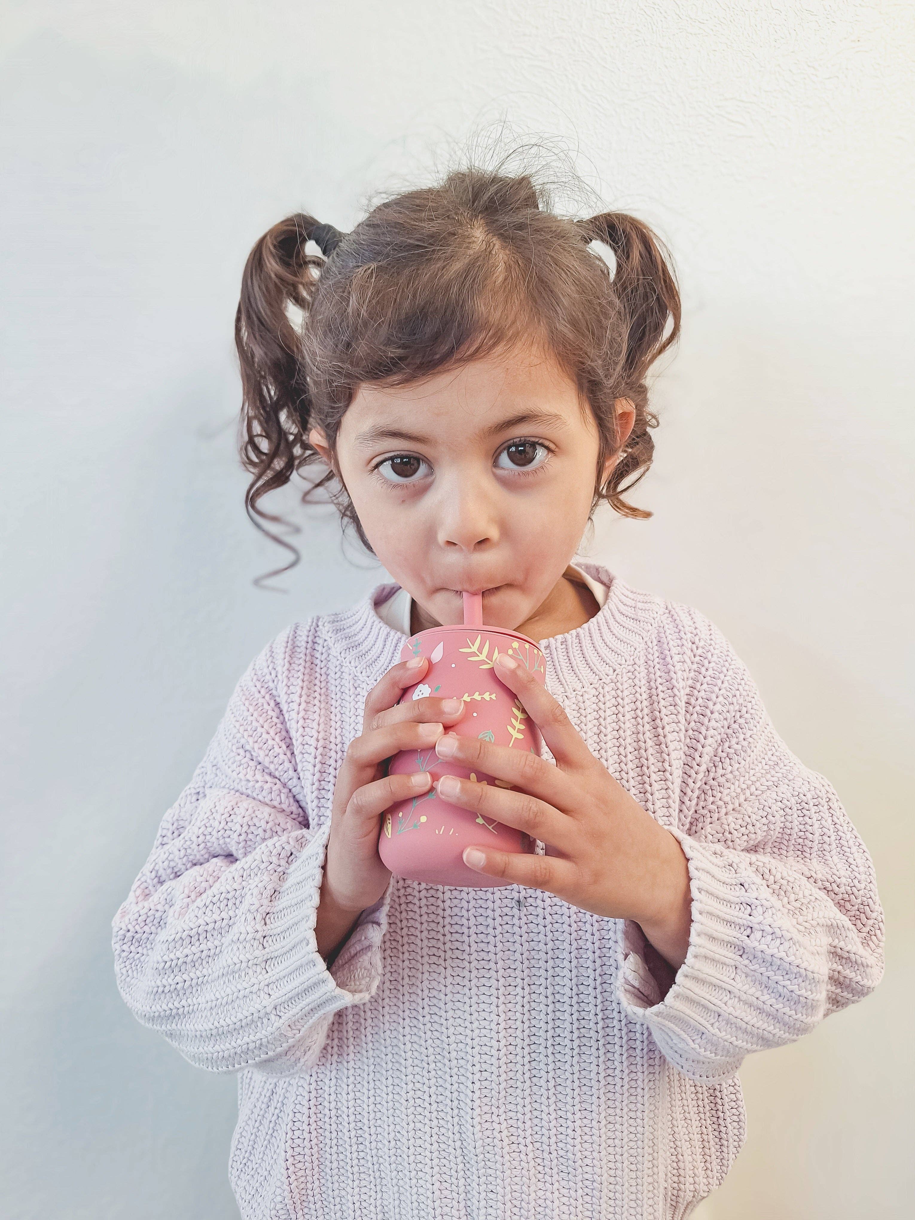 Over the Dandelions - Wholesale Drinking Glass/Cup - Kids & Baby - Mini Smoothie Cup Garden Pink2