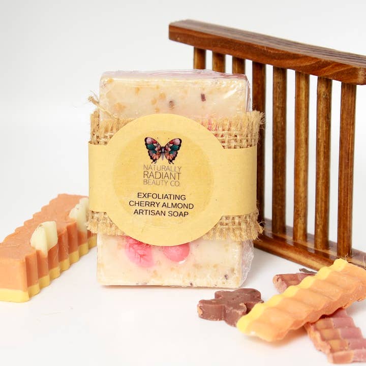 Naturally Radiant Beauty – wholesale Bar Soap – Cherry Almond Exfoliating Artisan Soap Bar2