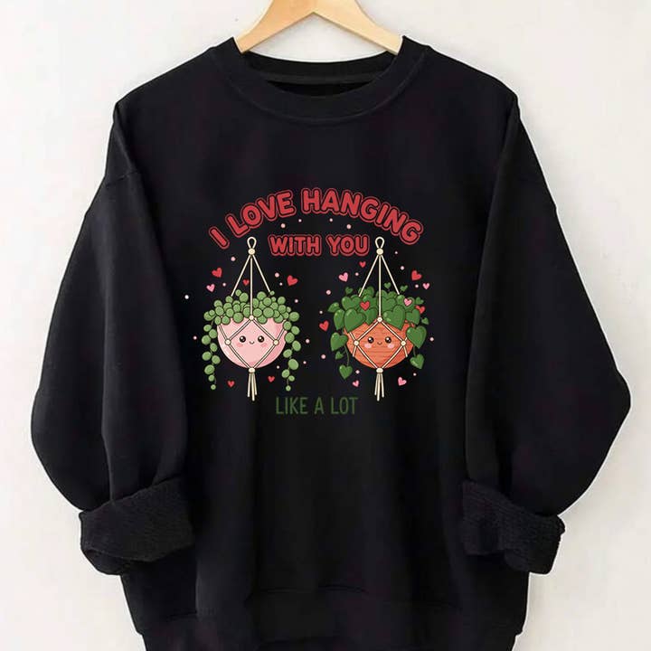 Sudadera Me Encanta Pasar el Rato Contigo, Regalo para Amantes de las Plantas en San Valentín, Jersey Divertido con Juego de Palabras sobre Plantas, Suéter Lindo de Jardinería para venta al por mayor de Plant Scouts