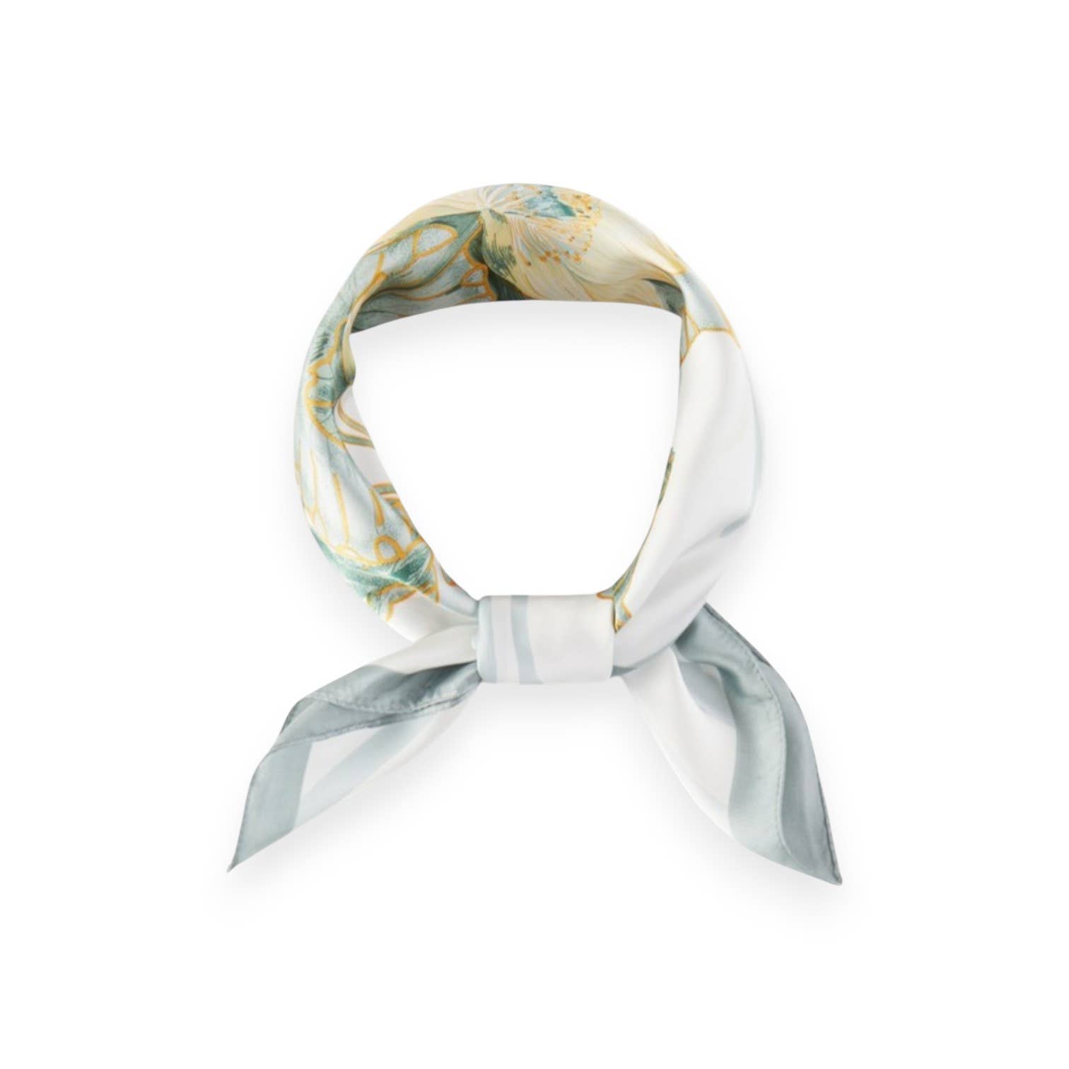LA Jewelry Plaza - Wholesale Scarf - Women's - Lotus Print Silky Square Scarf3