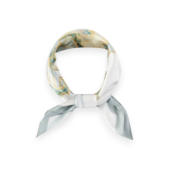 LA Jewelry Plaza - Wholesale Scarf - Women's - Lotus Print Silky Square Scarf3