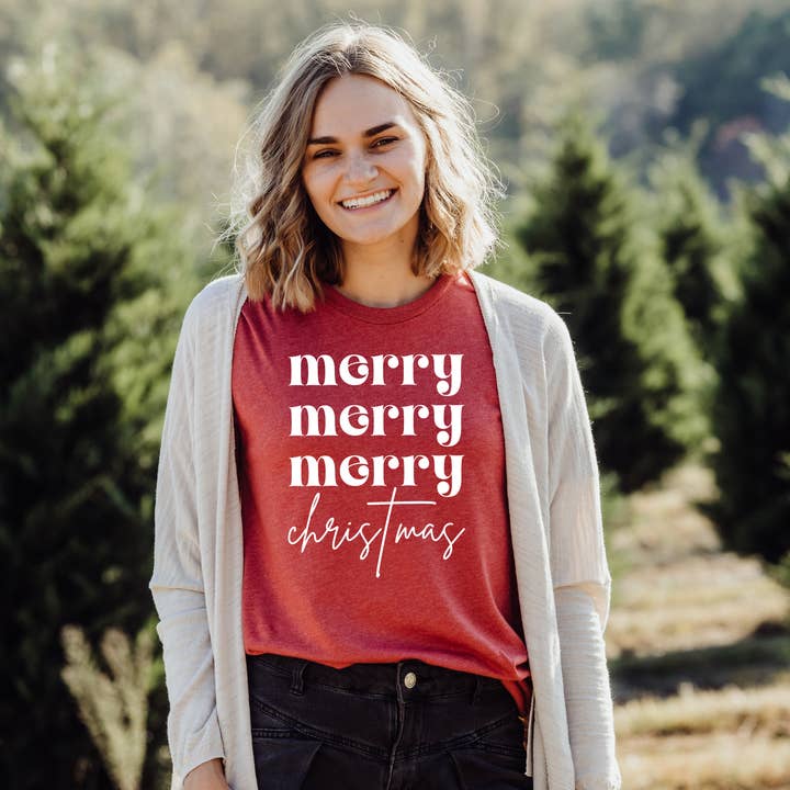 Faith & Life Christian Brands - Wholesale Screen Printed T-Shirt - Women's - Merry Christmas Christian Christmas Tee Shirt8