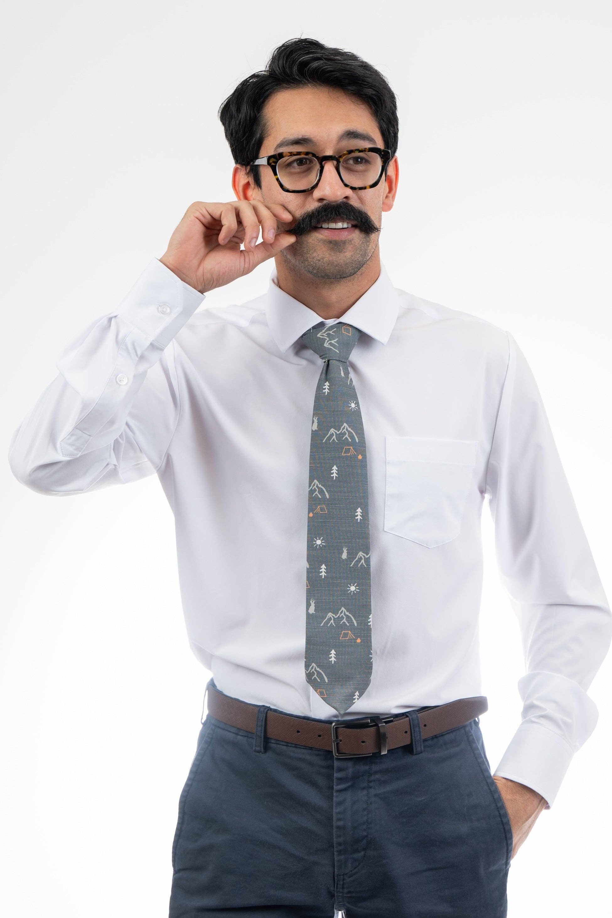 Bombora Ties - Wholesale Necktie - Men's - Camping Jackalope (charcoal)1