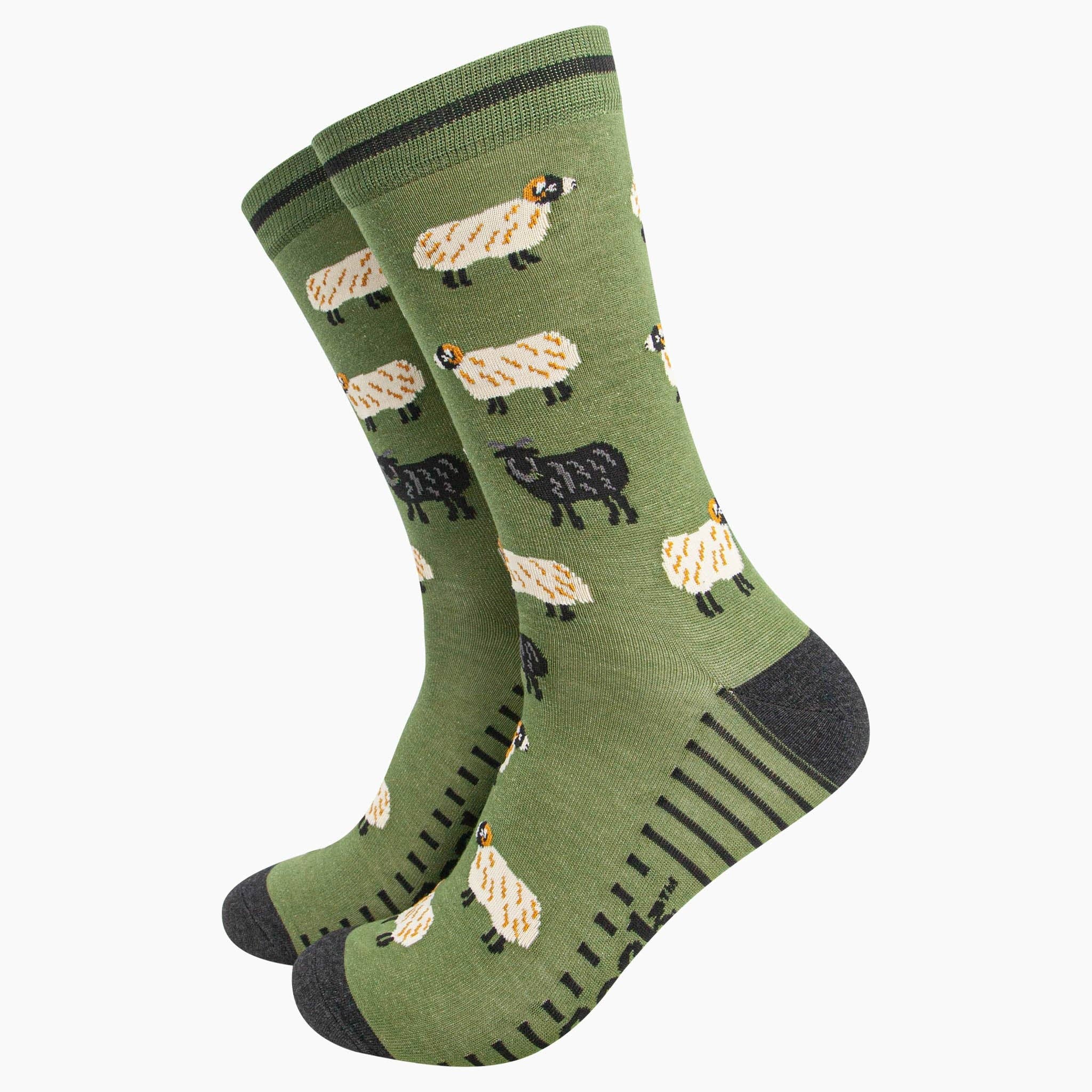 Sock Talk - Wholesale Socks - Men's - Men's Bamboo Socks - Green, Black Sheep0